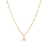 Gold Vermeil Paperclip Bubble Letter Necklace