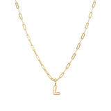Gold Vermeil Paperclip Bubble Letter Necklace