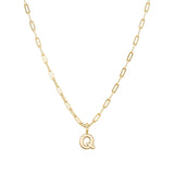 Gold Vermeil Paperclip Bubble Letter Necklace