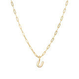 Gold Vermeil Paperclip Bubble Letter Necklace