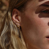 Gold Vermeil Waved Hoops - Medium