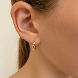 Gold Vermeil Waved Hoops - Medium