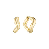 Gold Vermeil Waved Hoops - Small