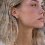 Gold Vermeil Waved Hoops - Small
