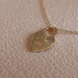 Yellow Gold Heart Imprint Necklace