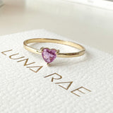 Pink Sapphire Heart Ring