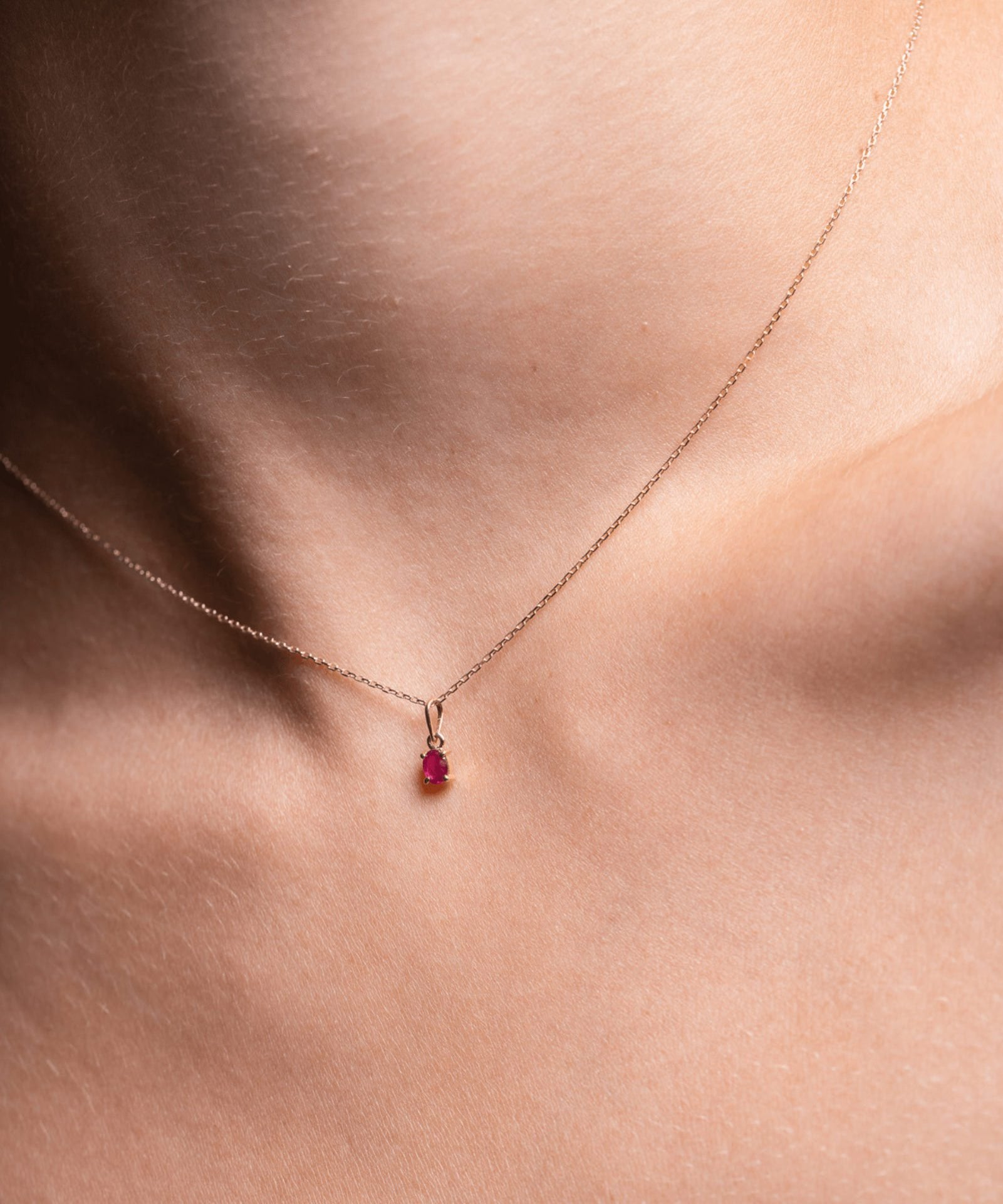 Picture of Luna Rae Solid 9k Gold Ruby Necklace