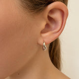 Sterling Silver Waved Hoops - Medium