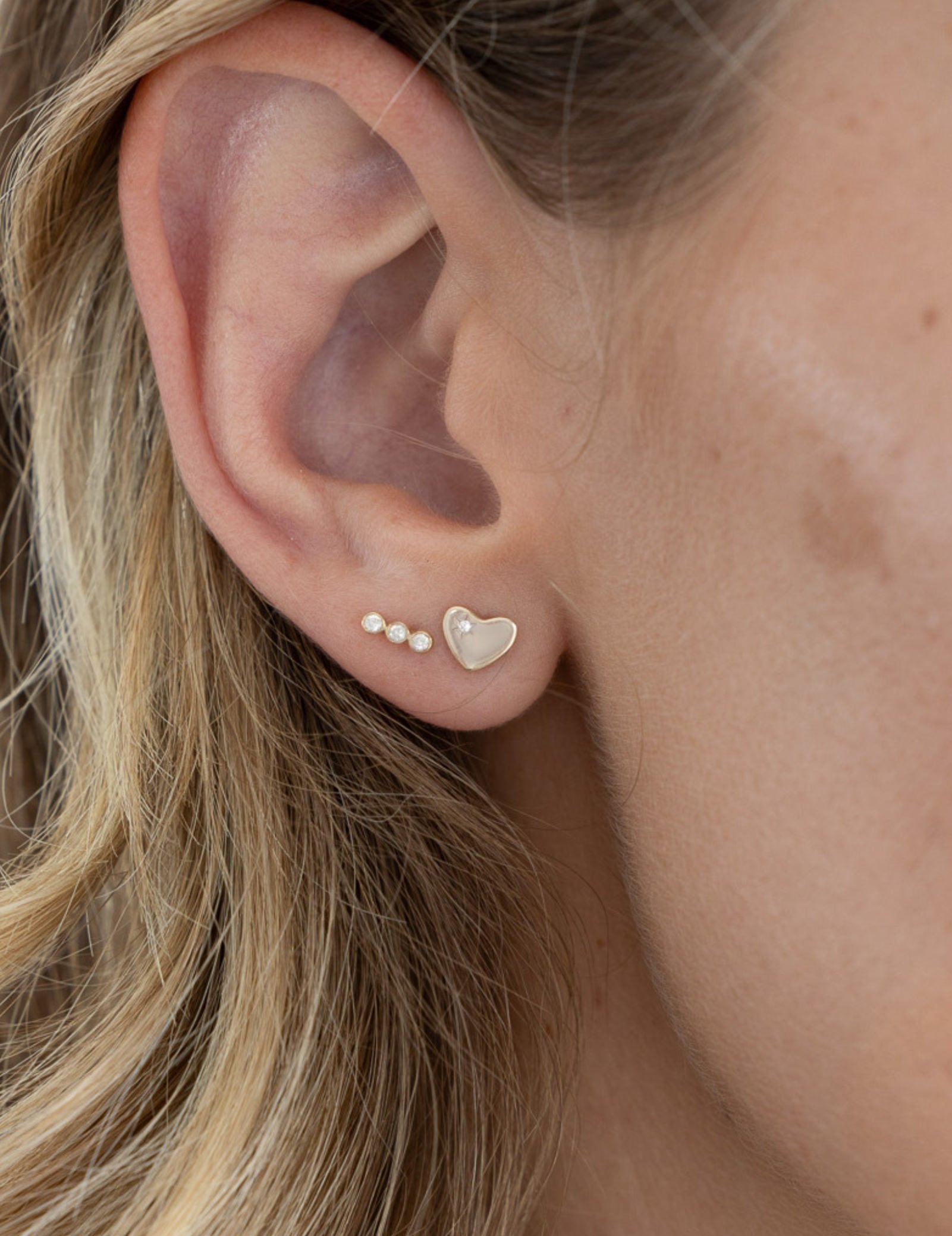 Picture of Luna Rae Solid 9k Gold Sweetheart Studs
