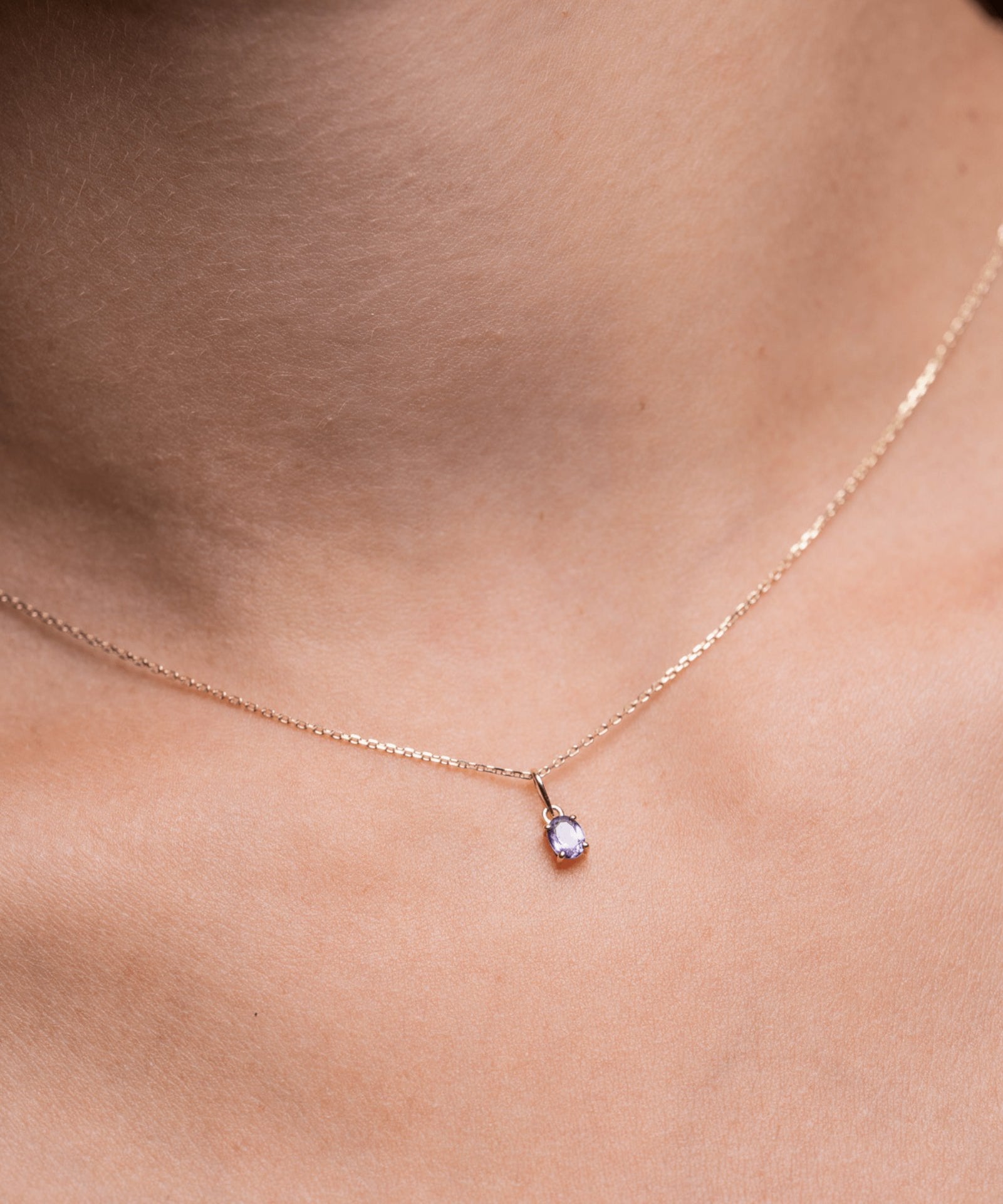 Picture of Luna Rae Solid 9k Gold Tazanite Necklace
