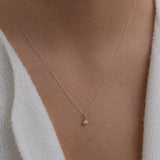 Yellow Gold Dainty Diamond Necklace