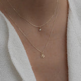 Yellow Gold Dainty Diamond Necklace