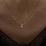 Yellow Gold Dainty Diamond Necklace