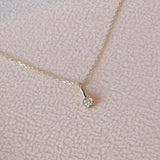Yellow Gold Dainty Diamond Pendant