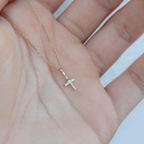 Yellow Gold Diamond Cross Necklace