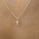 Yellow Gold Diamond Cross Pendant