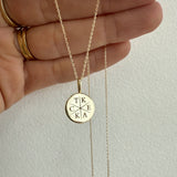 Yellow Gold Family Imprint Necklace