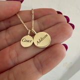Yellow Gold Flat Disc Pendant