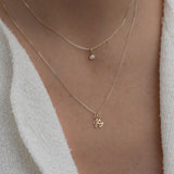 Yellow Gold Luna Script Letters Necklace