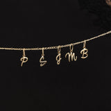 Yellow Gold Luna Script Letters Necklace