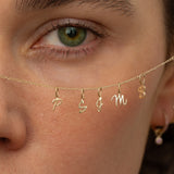 Yellow Gold Luna Script Letters Pendant
