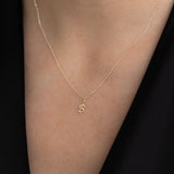 Yellow Gold Luna Script Letters Pendant