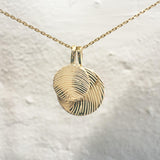 Yellow Gold Medium Flat Disc Imprint Necklace