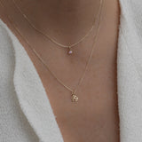 Yellow Gold Pink Sapphire Pendant
