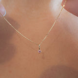 Yellow Gold Pink Sapphire Pendant