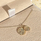 Yellow Gold Small Waved Disc Imprint Necklace